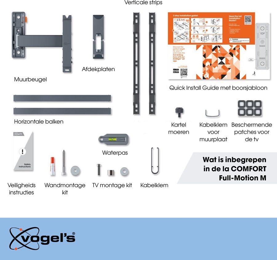Vogel's COMFORT TVM 3425 | Draai- en kantelbare tv-beugel| 32-65 7